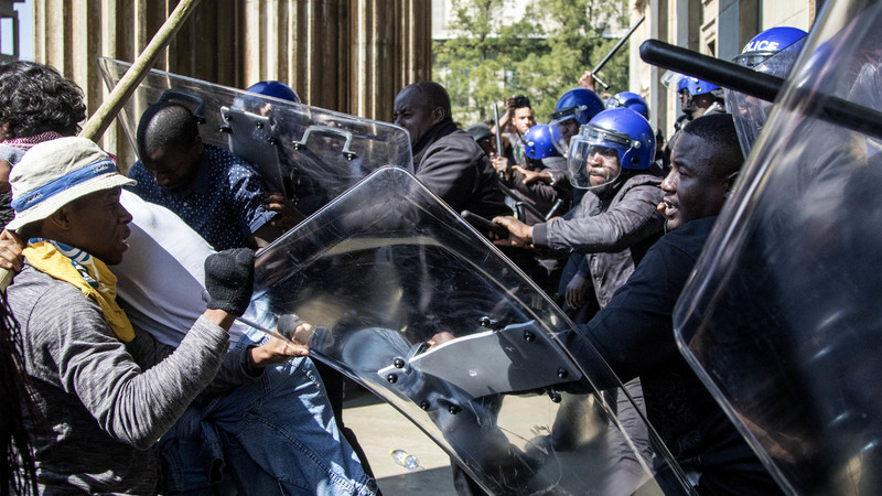 Wits University erupts as police blast stun grenades and rubber bullets