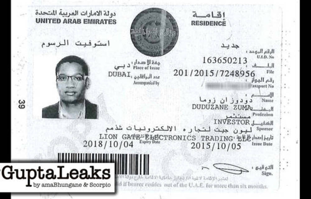 #GuptaLeaks: Duduzane Zuma’s UAE residency confirmed