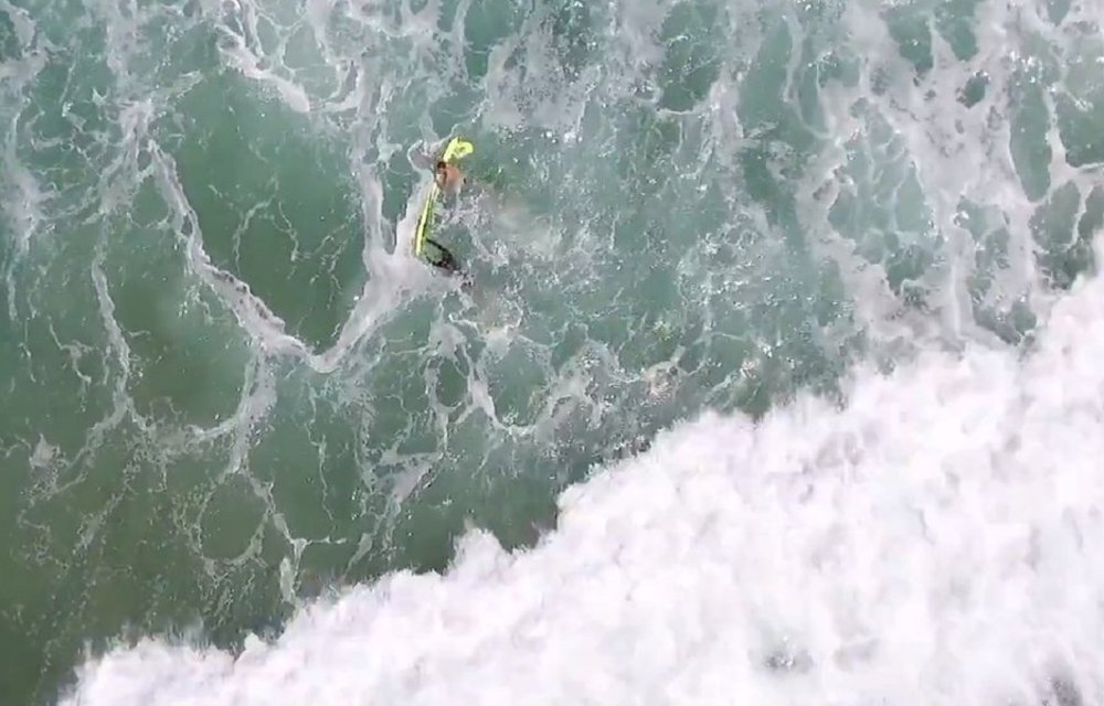 Lifesavers used a drone to rescue two people in danger of drowning