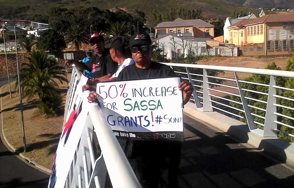 On footbridges running across Nelson Mandela Boulevard leading into the Cape Town CBD