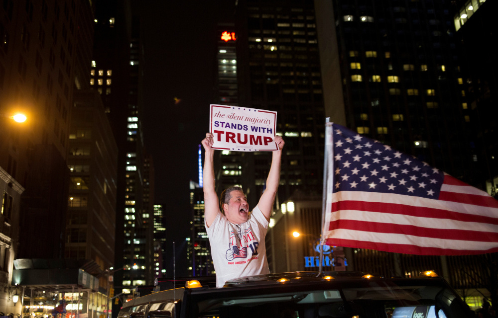 A supporter of US Republican presidential candidate Donald Trump.