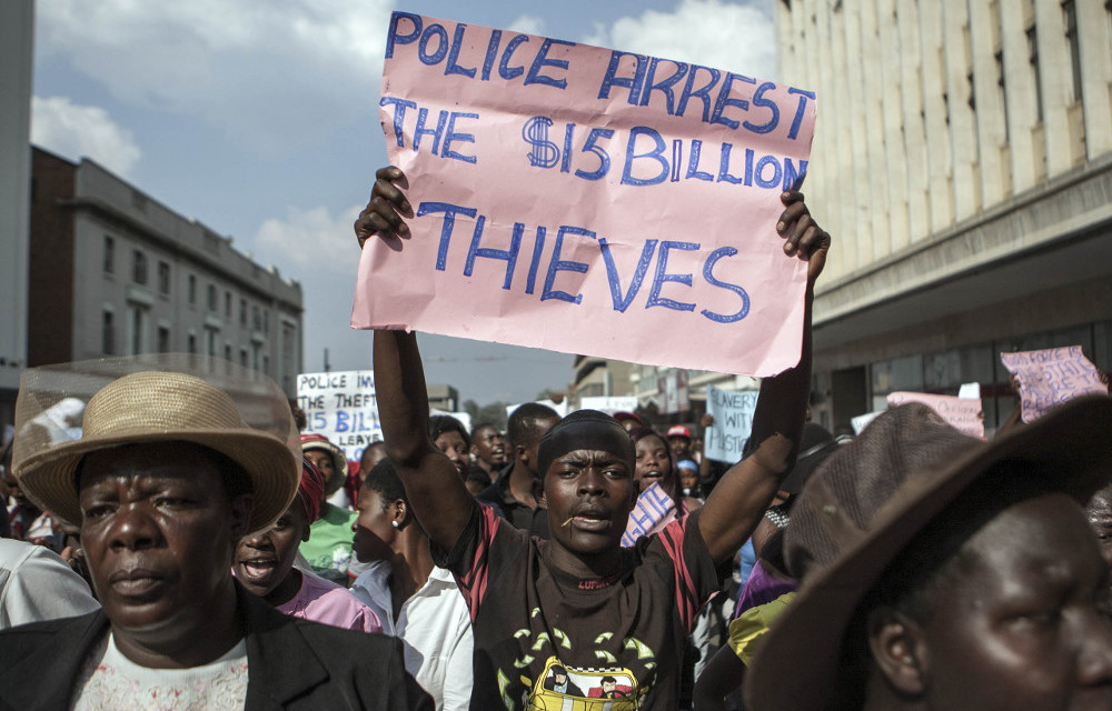 Simmering anger: The year was marked by protests in Zimbabwe. But the brutal state response