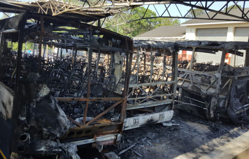 Three buses were torched at the University of Zululand