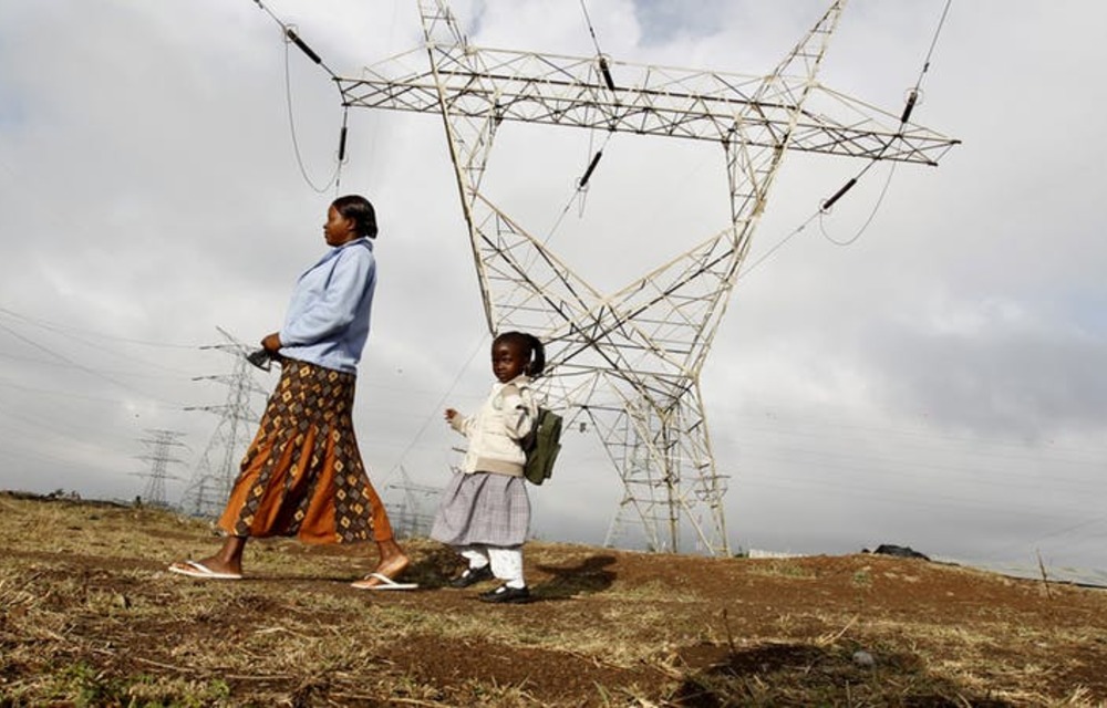 High voltage electrical pylons on the outskirts of Kenya’s capital Nairobi.