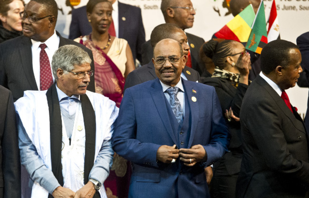 Omar al-Bashir at the AU summit in Johannesburg on Sunday.