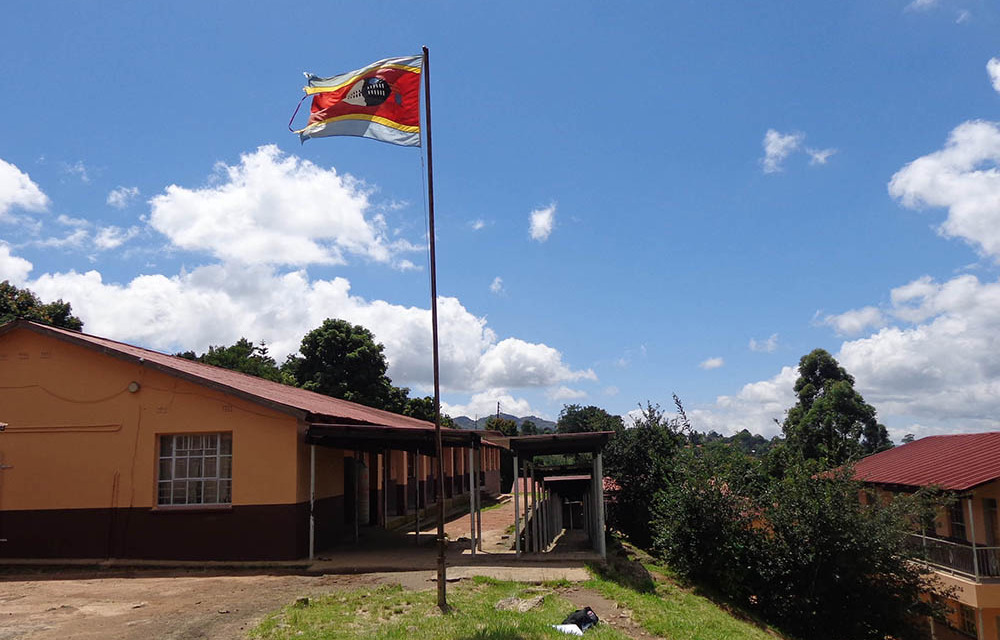 A Kingdom of Swaziland flag hoisted at a public school in Mbabane on January 22 2017.