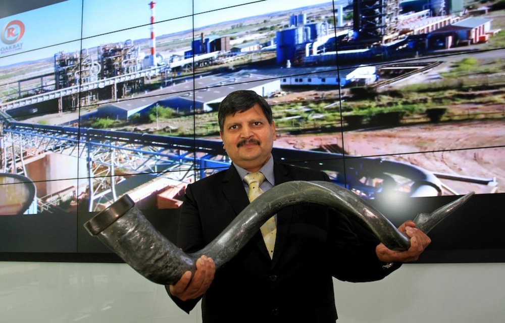 High jump: Oakbay Resources chairperson Atul Gupta at the JSE listing when the price of a share was R10.