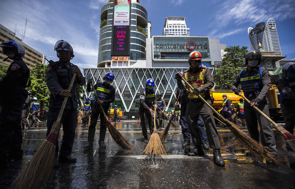 The bombing of a Buddhist shrine in Bangkok last week killed 19 people. It came as tension rises over indications that the election date may be delayed.