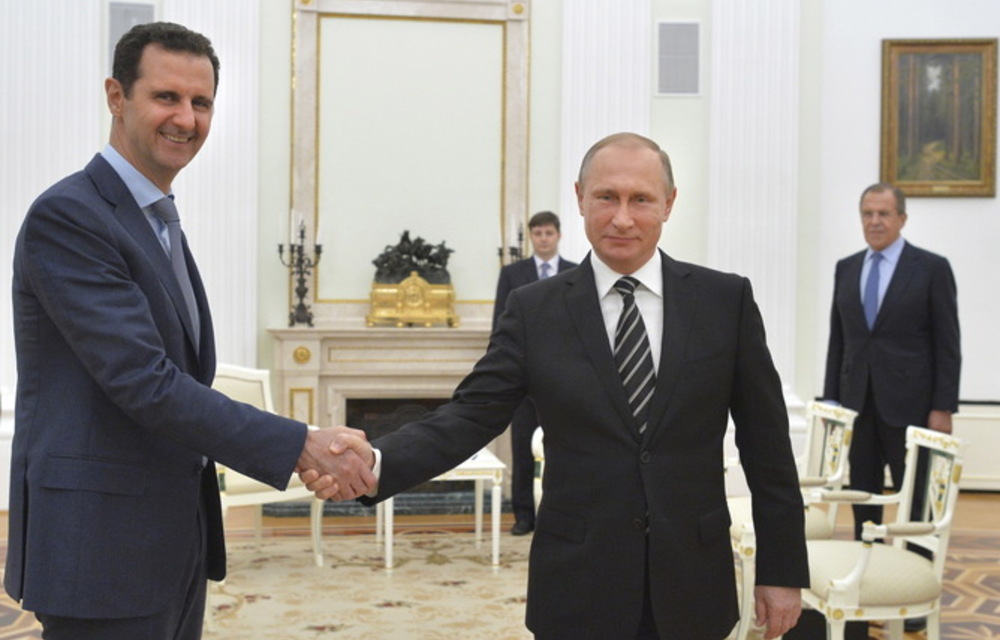 Vladimir Putin meets Bashar al-Assad in Moscow.