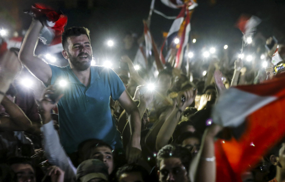 Elated Syrian football fans