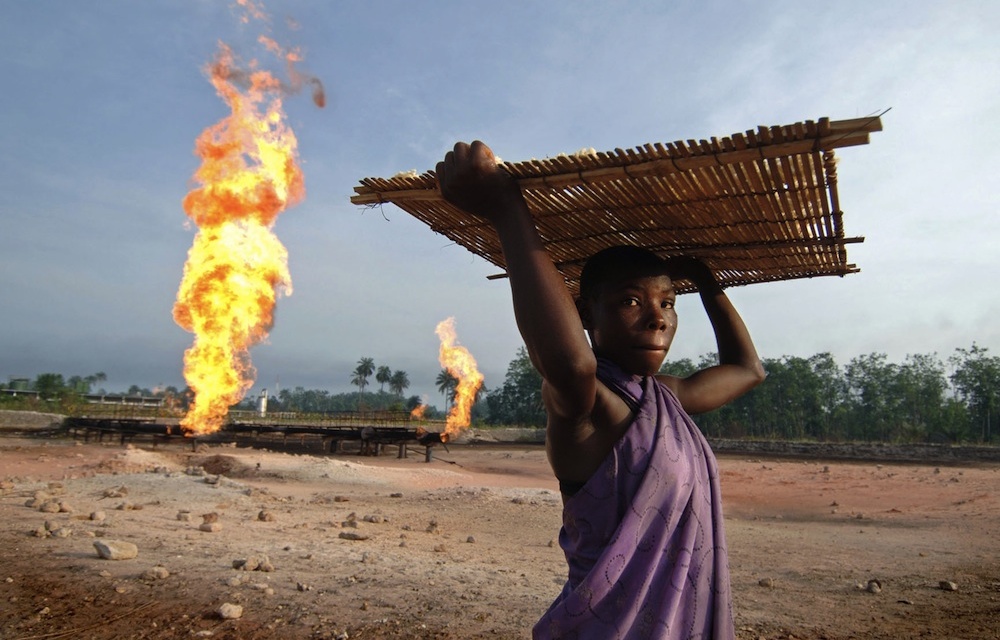 Gas flares near Warri in Nigeria. Imported gas could boost South Africa’s energy supplies quickly.