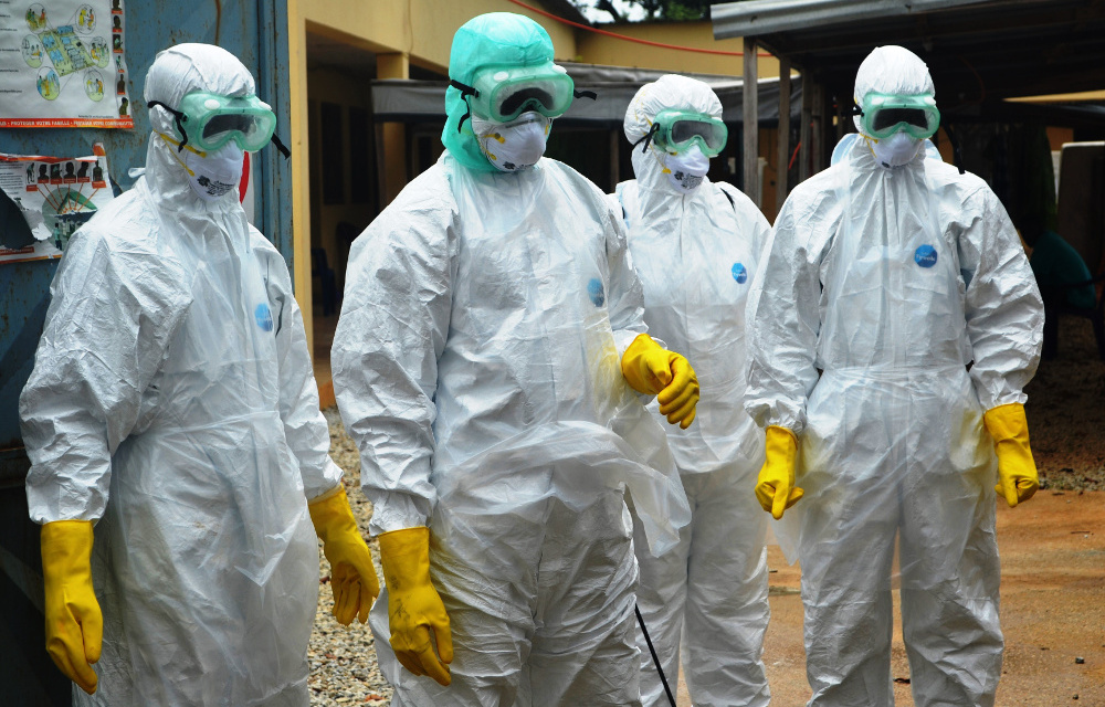 Ebola health workers in Guinea.