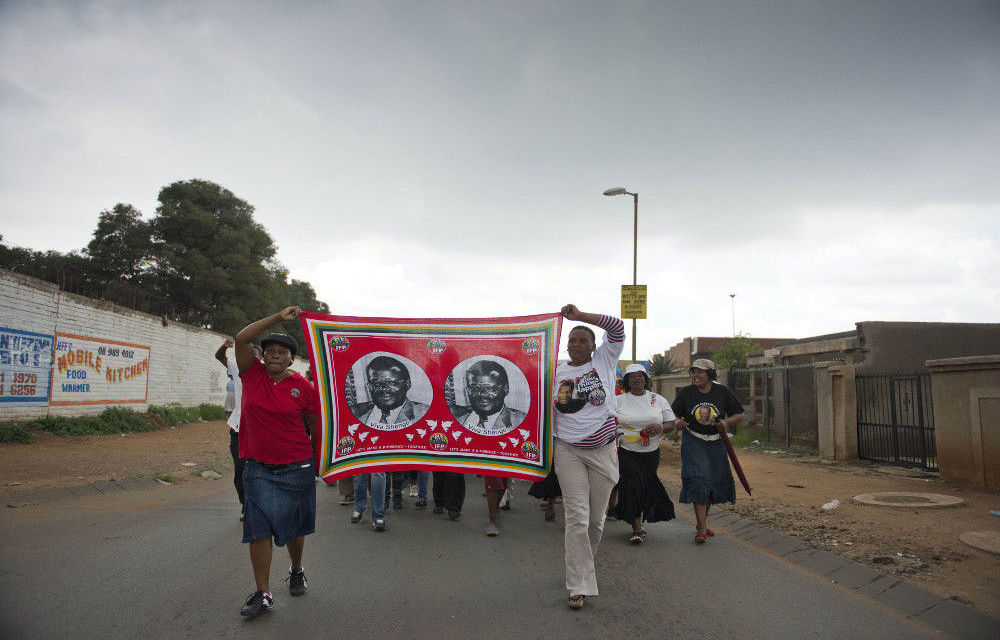 IFP members campaign in Soweto for this year's polls.