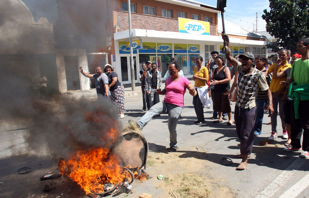 Striking farm workers in De Doorns.