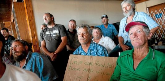 Affected fishermen at the Oceana Power Boat Club in Granger Bay in Cape Town.