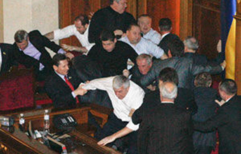 Bloody Parliament brawl shocks Ukraine