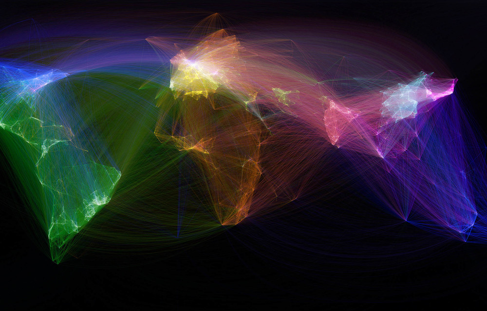 This visualisation of global scientific collaborations was created by Olivier Beauschesne