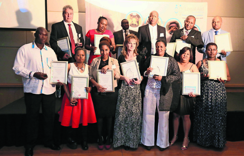 The award winners at the Legal Aid Achiever Awards