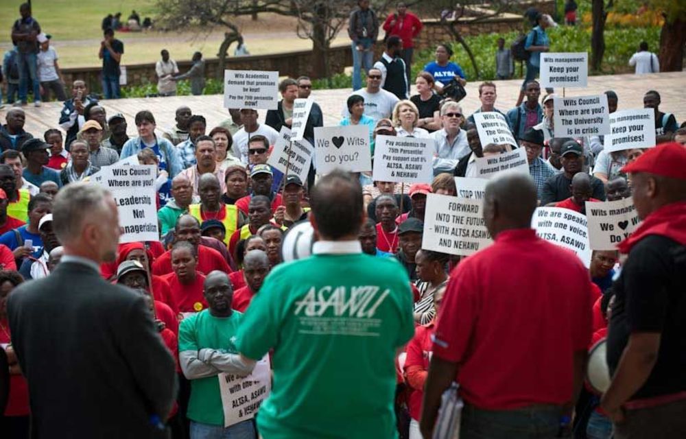 Wits staff members staged a picket on Tuesday to ask for a salary increase.