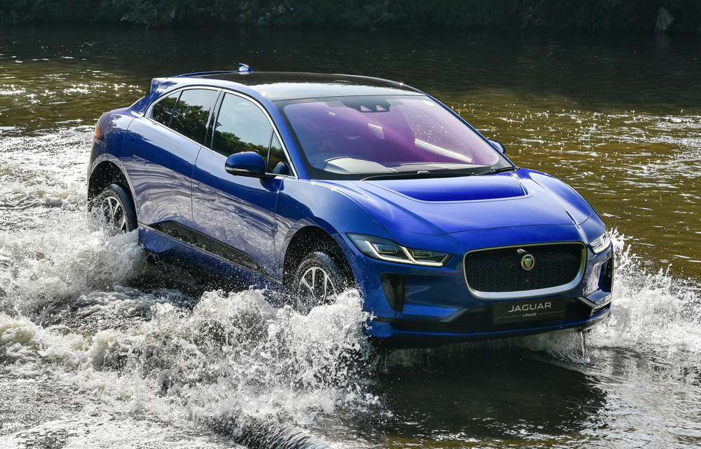 The Jaguar I-Pace crossed the Jukskei River with ease