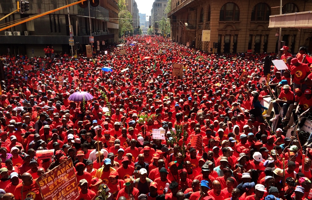 Around 6000 workers and community organisers from Johannesburg and surrounding areas participated in Wednesday's general strike.