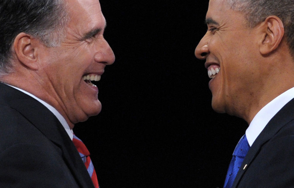 Mitt Romney and Barack Obama.