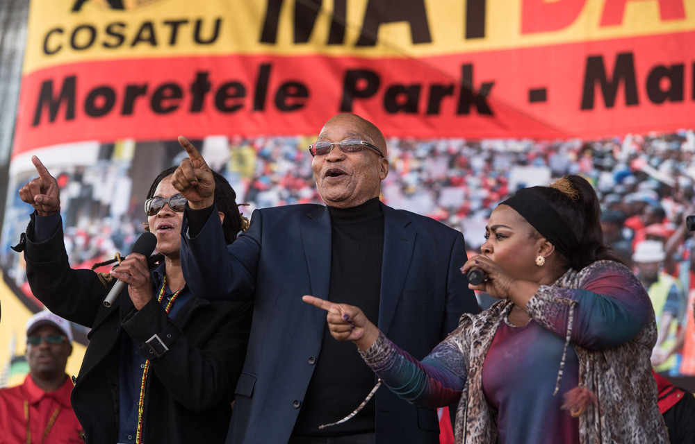 President Jacob Zuma during Cosatu's May Day celebrations.