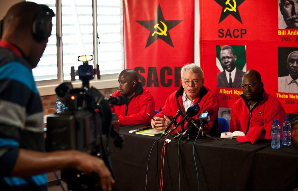 SACP deputy general secretary Jeremy Cronin addresses the media.