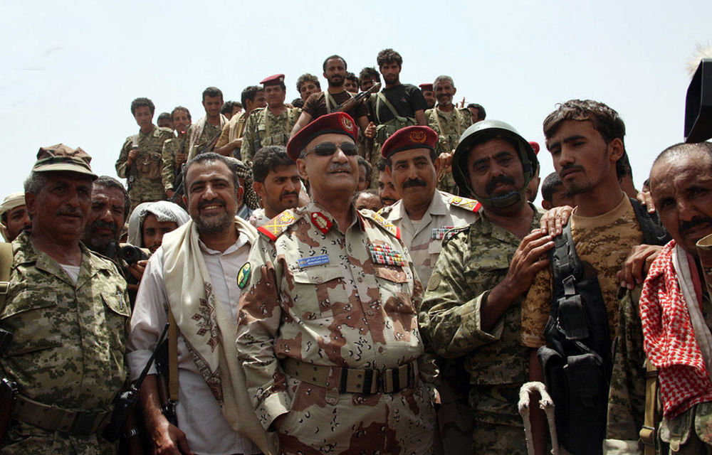 Yemeni Defence Minister General Mohammed Nasser Ahmed oversees a military operation against al-Qaeda in Loder