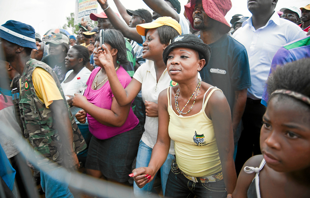 Jockeying: ANC Youth League supporters at a rally in Soweto. Infighting has ­begun over league leadership positions.