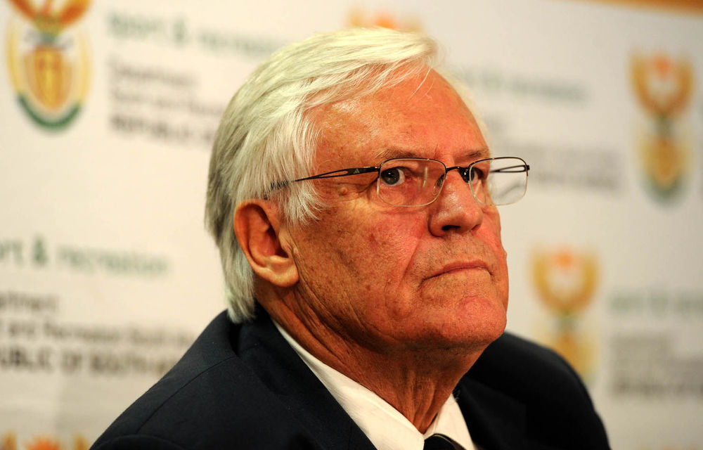 Retired judge Chris Nicholson releases findings for Cricket South Africa during a news conference in Pretoria.