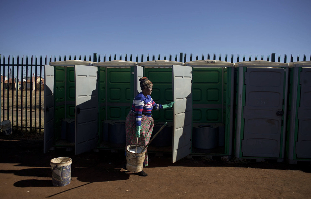 Lufhereng Secondary School has no proper toilets and parents have had to illegally connect the school to water.