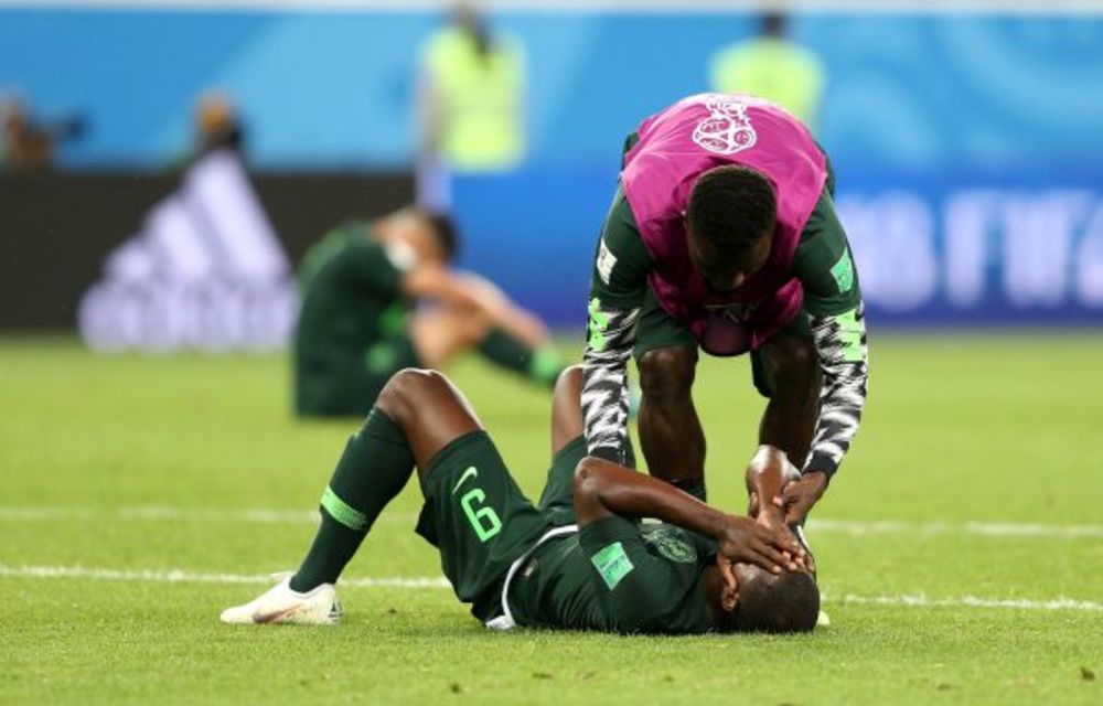 Odion Ighalo despairs after Argentina knocked Nigeria out of the World Cup.