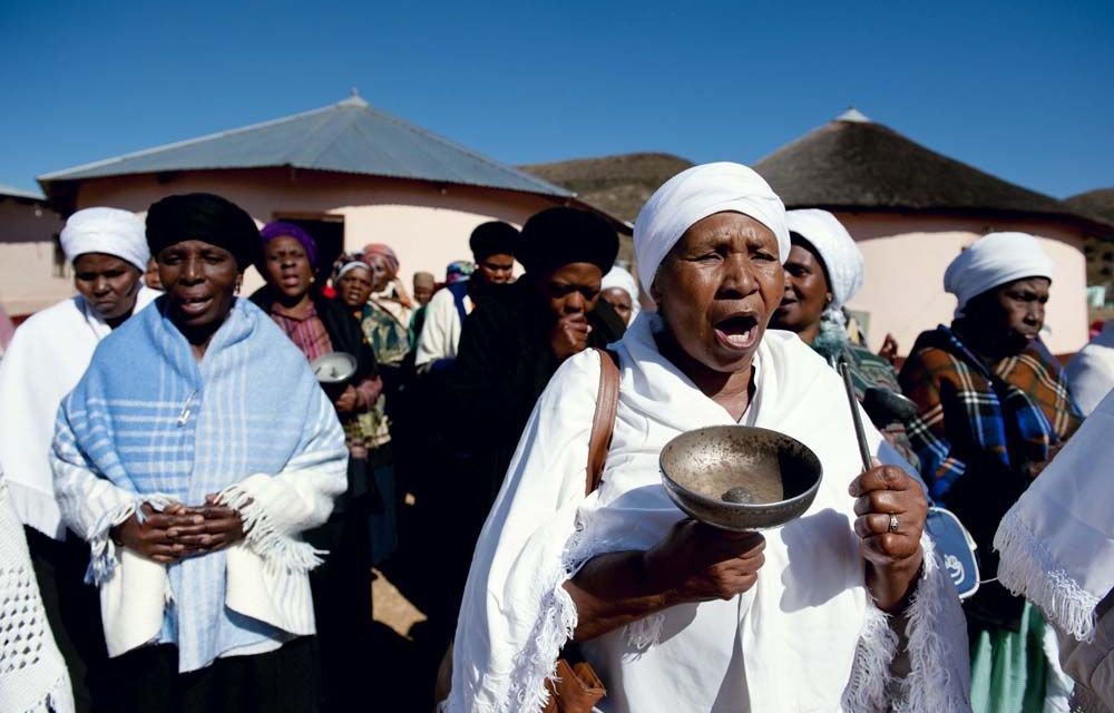 Mourners pay their respects at the funeral of Lonmin rock driller Lungani Mabutyana.