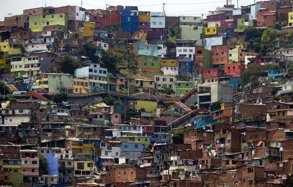 Comuna 13 shantytown is one of the poorest areas of Medellín