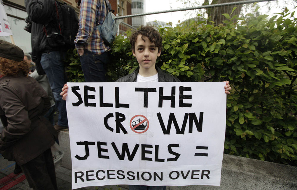 Anti-monarchy demonstrators on the Thames protest the anniversary of Queen Elizabeth II’s coronation.