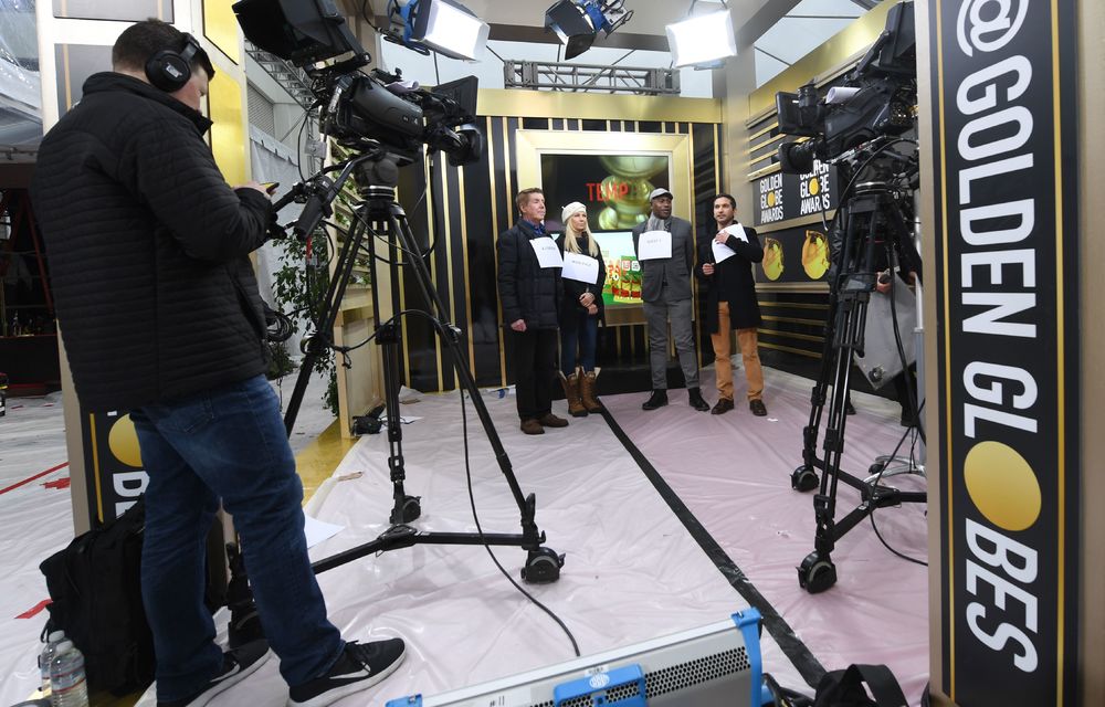 Staff rehearse for Sunday's 76th Golden Globe Awards