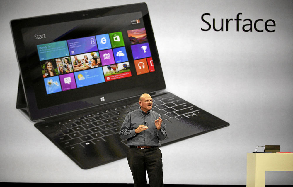 Microsoft chief executive Steve Ballmer unveils Surface