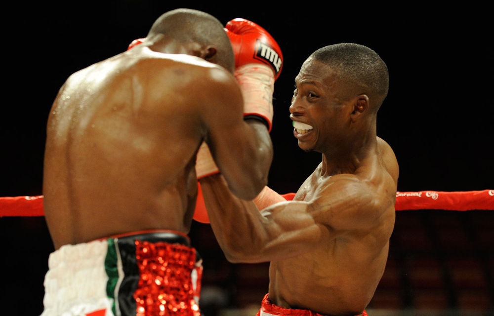 Moruti Mthalane during the IBF World Flyweight Championship fight which he won against Zolani Tete.