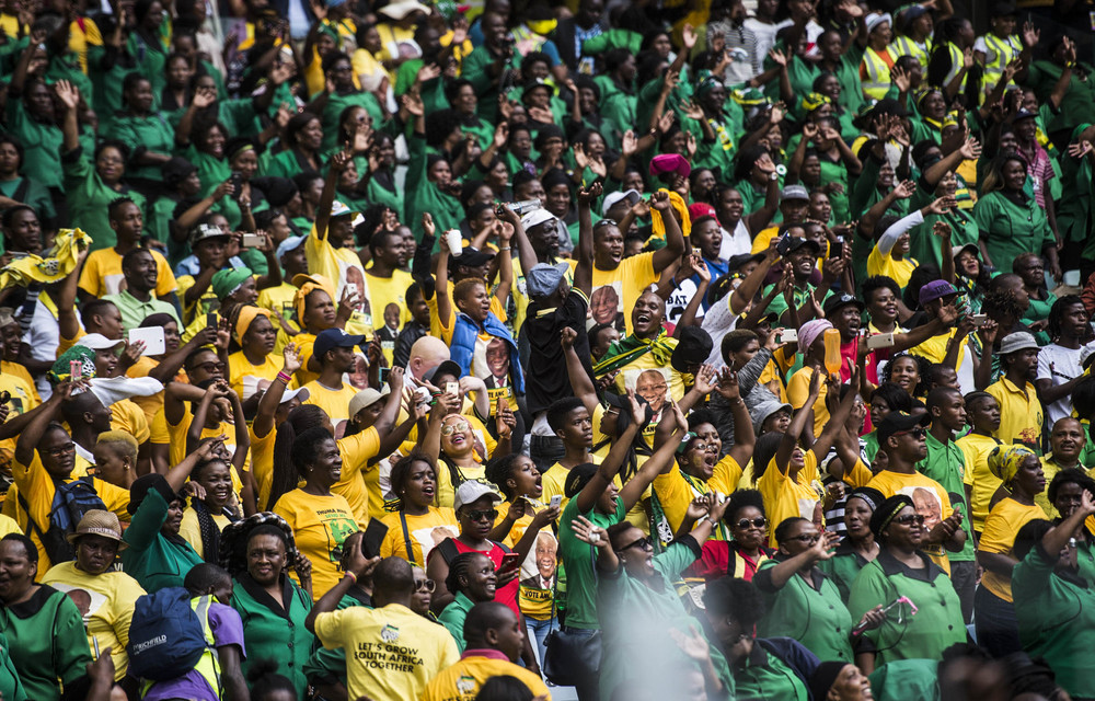 ANC supporters at the launch of the ANC’s 2019 election manifesto in Durban on Sunday.