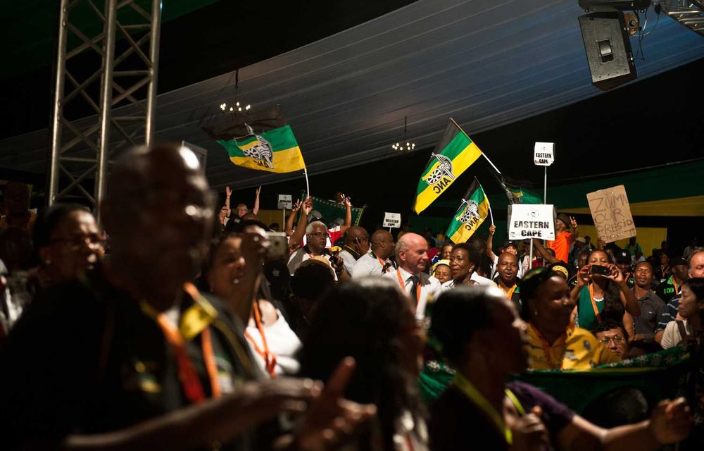 Zuma supporters celebrate his second term.