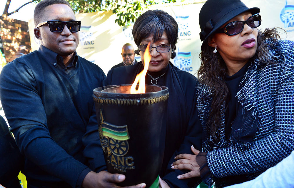 Winnie Madikizela-Mandela wth Zondwa and Zenani Mandela.