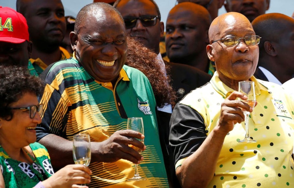 President Cyril Ramaphosa with his predecessor