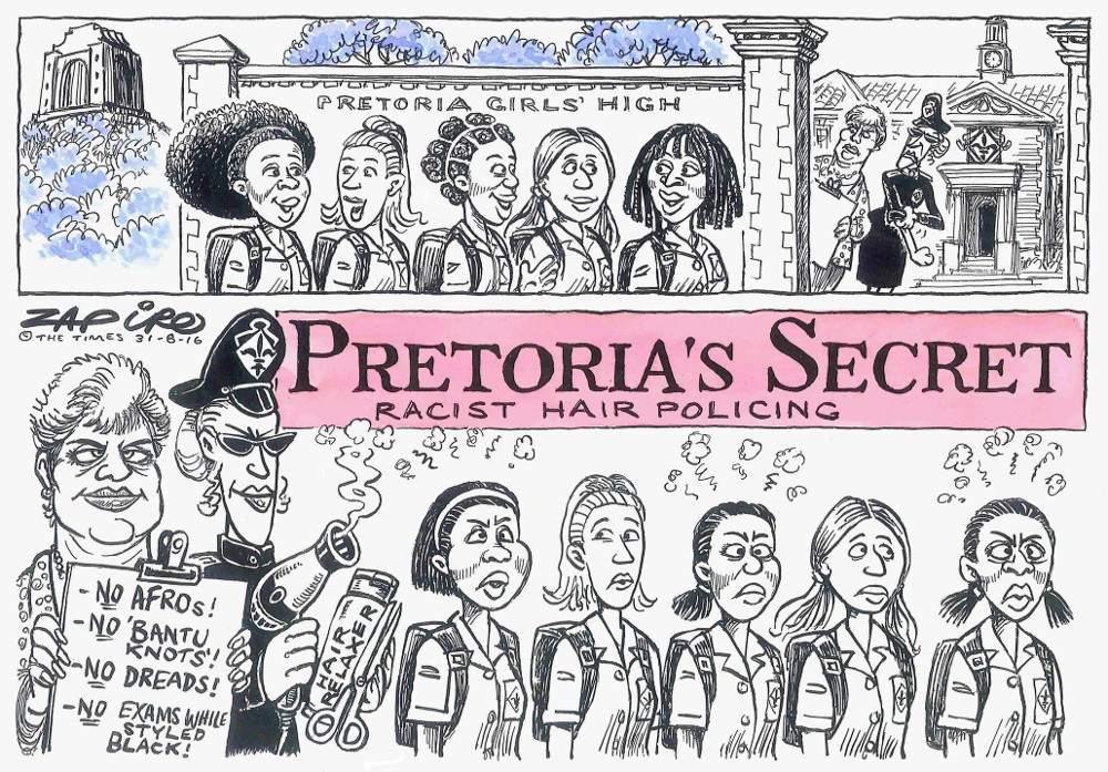 Zapiro: Racist hair police out in full force in Pretoria