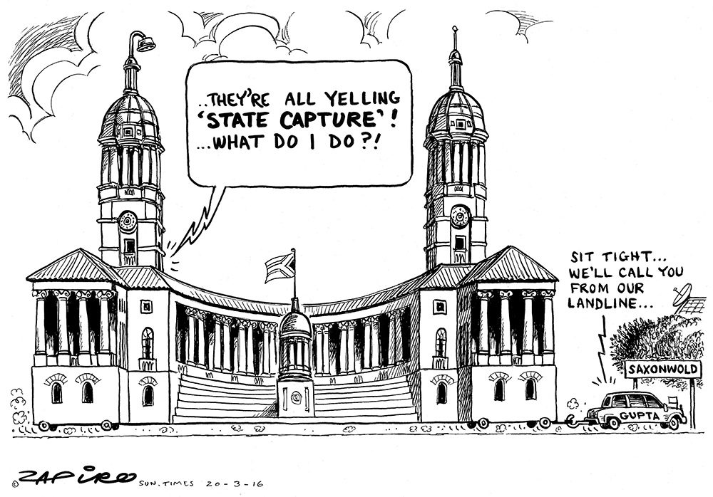 Zapiro: State capture: Guptas make off with the Union Buildings