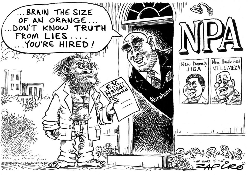 Zapiro: NPA: Now hiring Naledi Hominids
