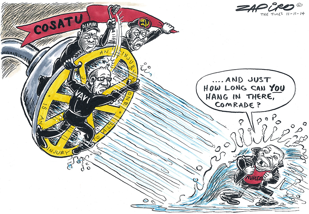 Zapiro: Cosatu takes the showerhead to Numsa
