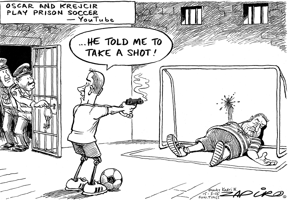 Zapiro: Oscar and Krejcir play soccer in prison