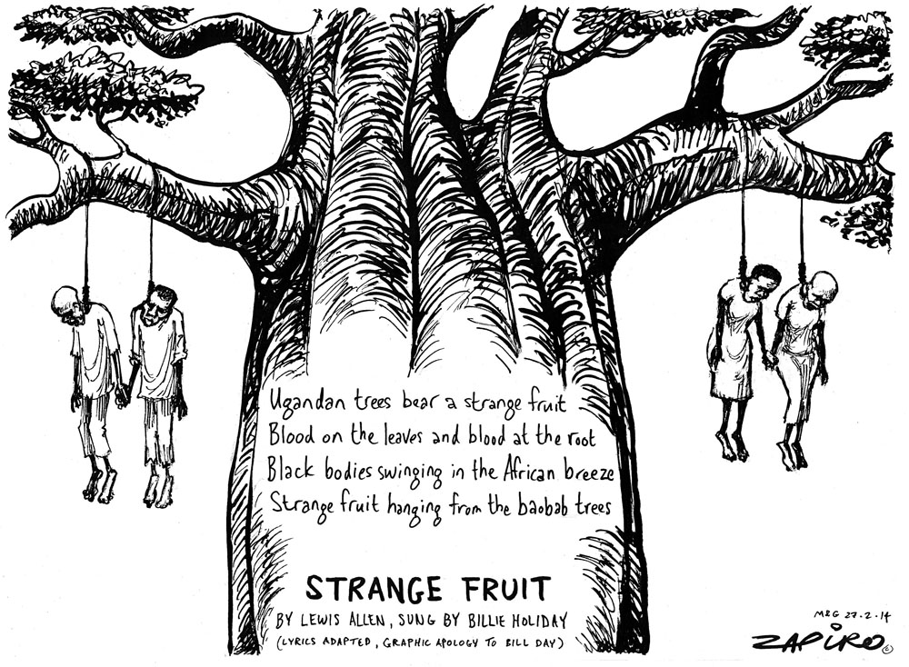 Zapiro: Anti-gay laws:Uganda's strange fruit