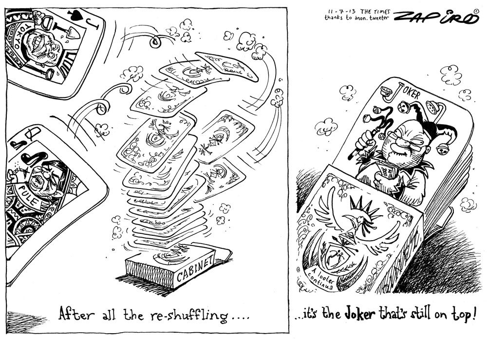 Zapiro: Zuma’s Cabinet reshuffle: The joker’s still on top